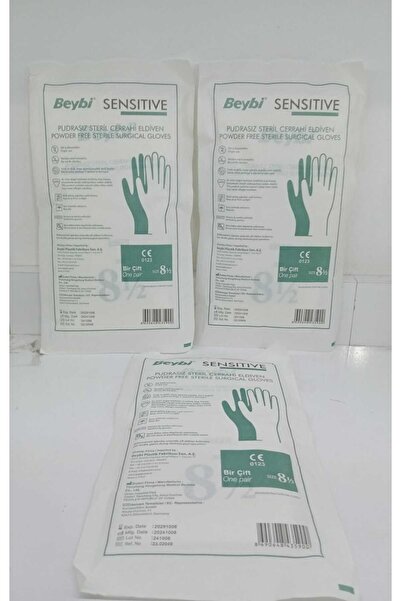 beybis Beybı Steril Cerrahi Sensetive Pudrasız Eldiven No:8 3 PAKET