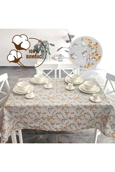Pucioasa Teflon-coated cotton tablecloth, 160x320cm, Yellow Flowers