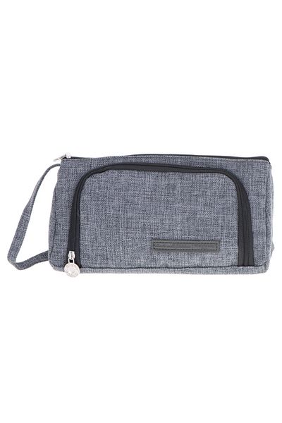 zola Storage pencil case, 2 compartments, interior pockets, 22x7x10cm, gray