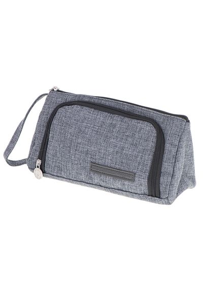 zola Storage pencil case, 2 compartments, interior pockets, 22x7x10cm, gray