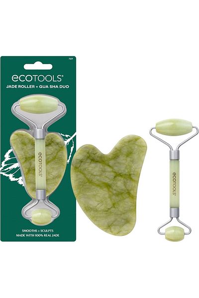 Ecotools Jade Roller and Gua Sha Face Massager Duo by EcoTools