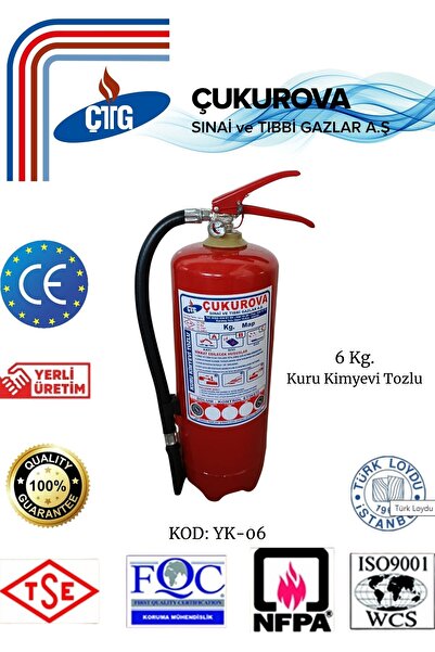 CTG Yangın Söndürme Tüpü/6 Kg Tozlu/askı Aparatı/fosfor Levha/ev,ofis,otel,hastane,okul/hızlı Teslimat