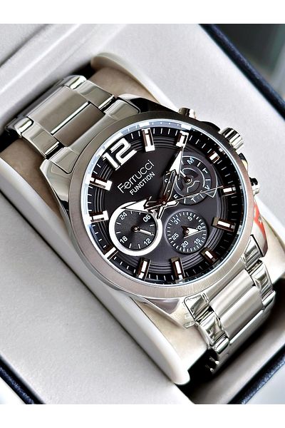 Ferrucci Silver Color Functions Active Steel Strap Men's Wristwatch + BRACELET