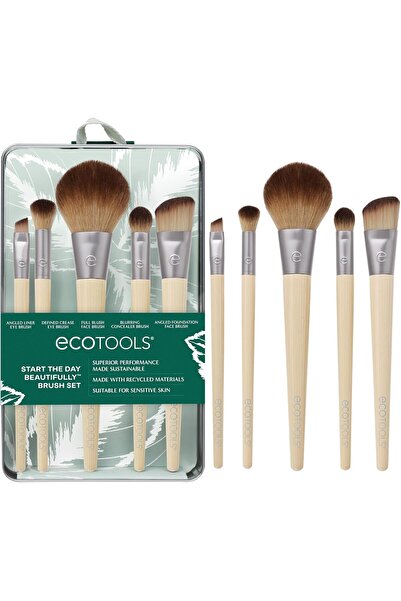 Ecotools مجموعة فرش المكياج الرائعة "ابدأ يومك بشكل جميل" إصدار محدود، فضي، عدد 1 (عبوة من قطعة واحدة)