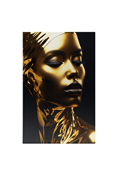 StoryGift Romania Tablou Canvas: Portret Artistic Auriu- Modă Și Frumusețe Pi...