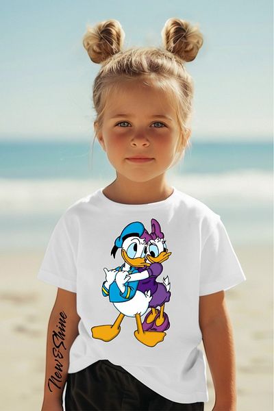 New Shine DAISY DUCK DONALD DUCK ΕΚΤΥΠΩΜΕΝΟ ΠΑΙΔΙΚΟ T-SHIRT OVERSIZE