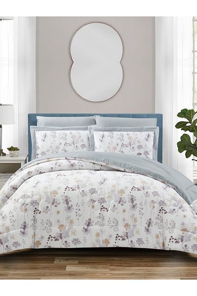 Donetella Comforter Set King Size, 6-Pcs, 260x240 cm, Printed, All Season, Microfiber, 350 GSM