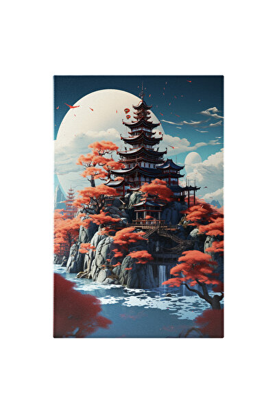 StoryGift Romania Tablou Canvas: Templu Japonez Pe Stâncă Și Lac- Cultură Și ...