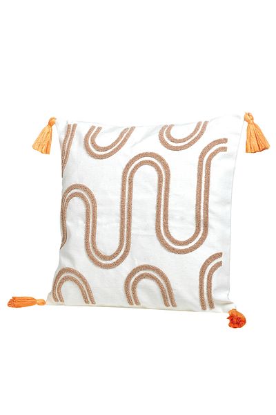 EVOTTO HOME COLLECTİON Comfort Punch Pattern Throw Pillow Cover Square Decorative Bohemian Embroidered Sofa Pillowcase Poncho 45X45