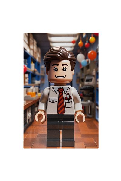 StoryGift Romania Tablou Canvas: Director Barbat Lego Cu Cravata Si Camasa Se Bucura De Roadele Muncii Sale Pict