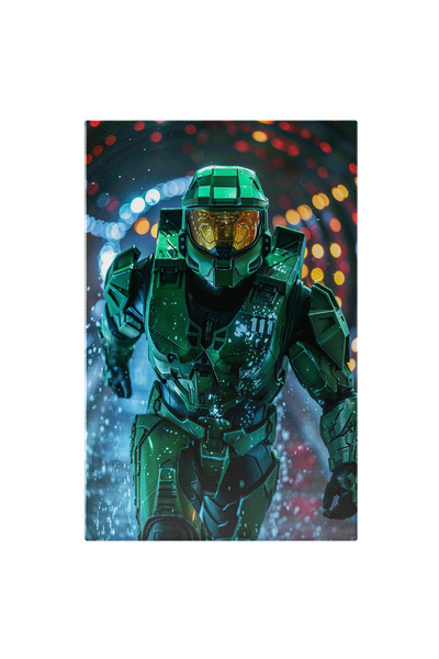 StoryGift Romania Tablou Canvas: Luptatorul Din Jocul Video Care Alearga Prin Stropii De Apa In Tunelul De Lumin