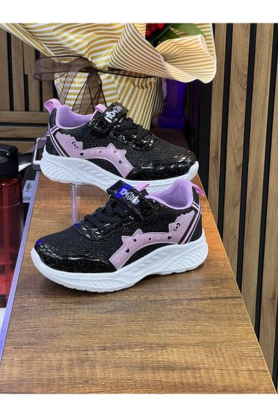 homiro Pantofi sport ortopedici pentru fete-negru-liliac