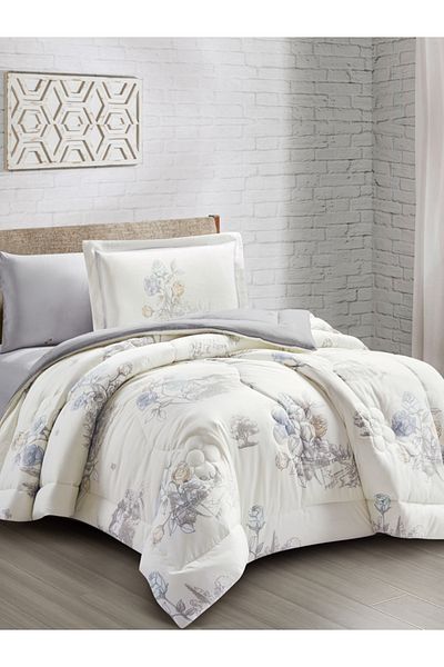 Donetella Comforter Set Single Size, 4-Pcs, 170x230 cm, Printed, All Season, Microfiber, 350 GSM