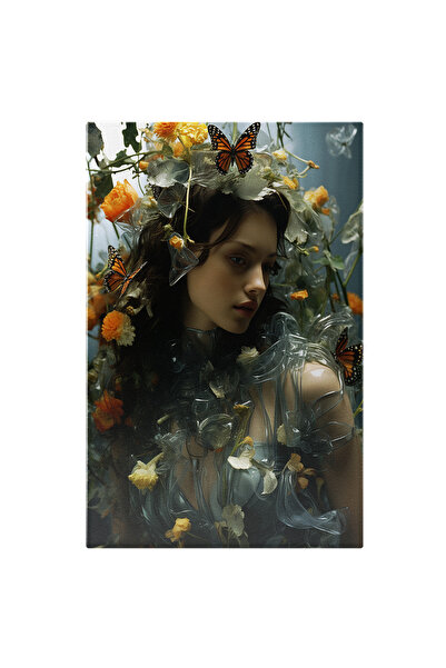 StoryGift Romania Tablou Canvas: Femeie Cu Vestimentatie Ca Din Plastic - Flu...