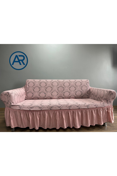 ARTUÇ JAKARLİ OSMANLİ DESEN 3 KİŞİLİK LASTİKLİ ETEKLİ KOLTUK ÖRTÜSÜ KOLTUK KILIFI ESNEK KUMAŞ LEKE TUTMAZ