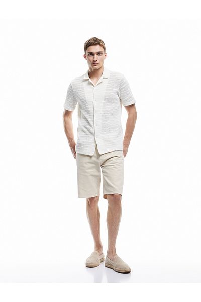 Koton Normal Waist Cotton Pocket Detailed Bermuda Loose Fit Jean Shorts
