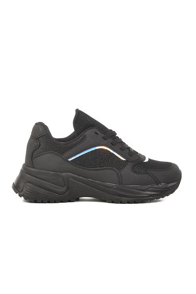 AYAKMOD Black Glitter Mesh Lightweight Women's Sports Shoes 2410 g