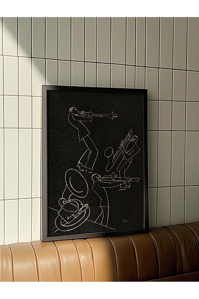 Taranist Αφίσα - Jazz Decor Μαύρη διακόσμηση Ρετρό αφίσα σαξόφωνο