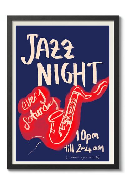 Taranist Αφίσα - Jazz Decor Retro Poster Saxophone Jazz Night