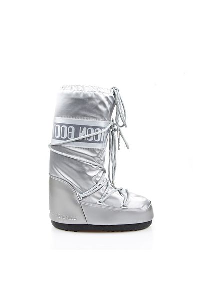 MOON BOOT أحذية الثلوج النسائية أيقونة غلانس الفضة