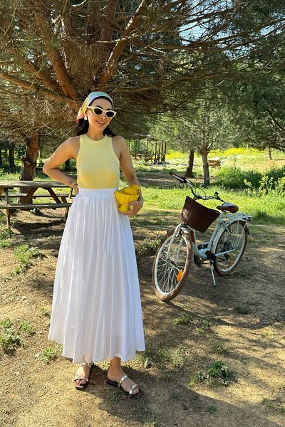 Seda Yalçın Atelier White Pinterest Flowy Premium Skirt