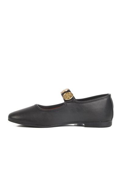 WALKWAY B-40 Z Black Textile Women's Ballerinas