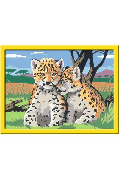 RAVENSBURGER Creative paint by numbers set, Little Leopards, 24 x 18 cm, Ravensburger