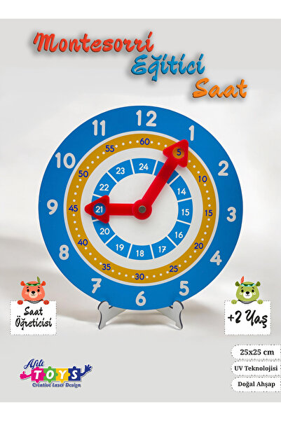 afili toys Reha Toys Montesorri Ahşap Saat
