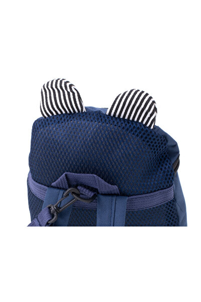zola Preschool backpack for children, teddy bear pattern, navy blue, adjustable straps, 27x21x11 cm