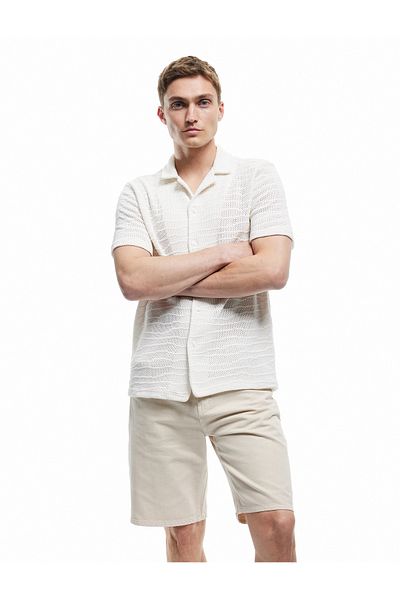 Koton Normal Waist Cotton Pocket Detailed Bermuda Loose Fit Jean Shorts