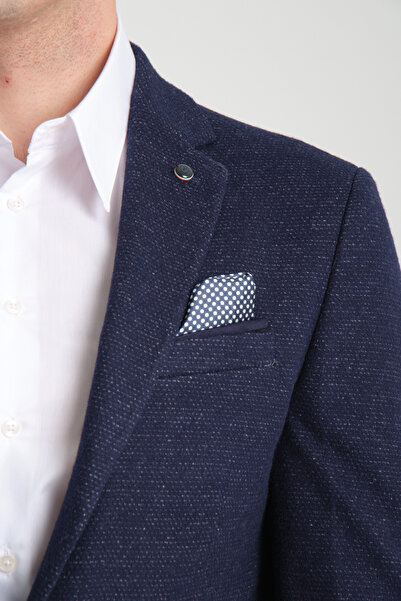 Frappoli Kasetti Erkek Parlament Esnek Kumaşlı Slim Fit Mono Yaka Spor Blazer Ceket