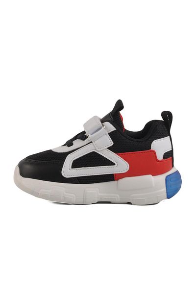 WALKWAY Black-White Textile Baby Sports Shoes Ppn 1909 B