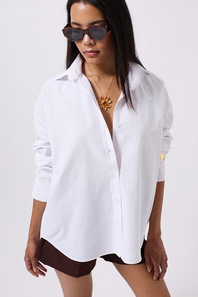 Black Fashion Basic White Shirt