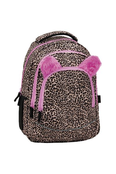 zola Ghiozdan ergonomic, usor, 3 compartimente, reflectorizant, 3D ghepard, 42x30x20 cm