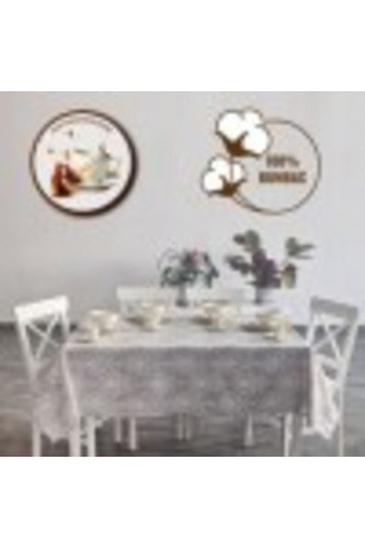 Pucioasa Teflon-Coated Cotton Tablecloth, 160x320cm, Baroque Gray Model V1