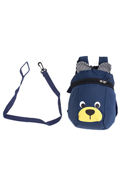 zola Preschool backpack for children, teddy bear pattern, navy blue, adjustable straps, 27x21x11 cm