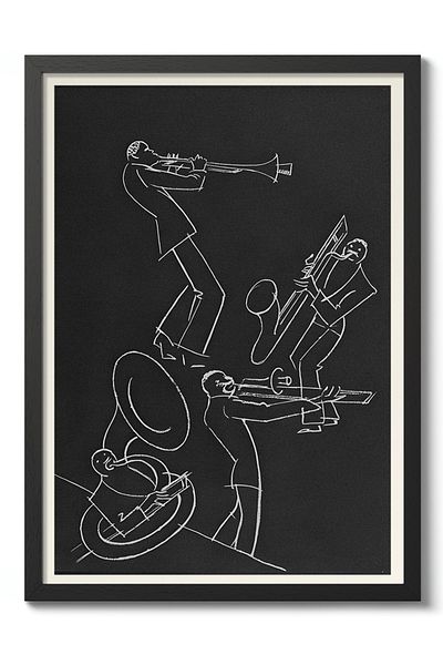 Taranist Αφίσα - Jazz Decor Μαύρη διακόσμηση Ρετρό αφίσα σαξόφωνο