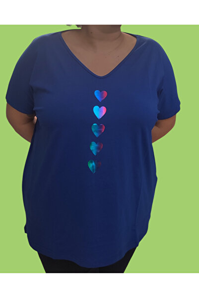Barato Μπλουζάκι με στάμπα με λαιμόκοψη σε σχήμα V