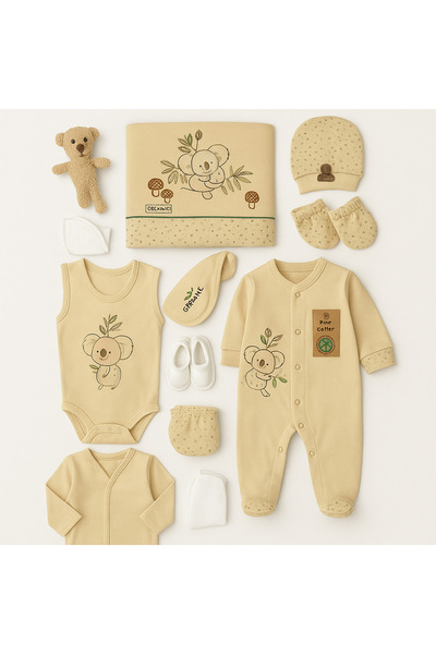 HEPSİ BEBEK 100% Organic Cotton 10-Piece Newborn Hospital Discharge Set – Koa...