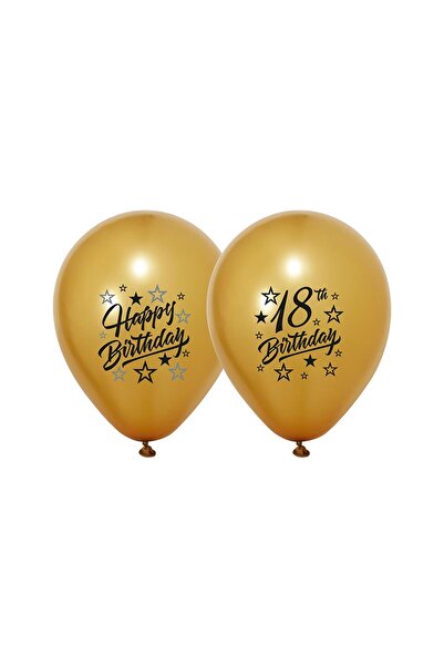 TATLI GÜNLER 2+1 GOLDEN STARS 18 YAŞ BASKILI 12" BALON SETİ 8'Lİ