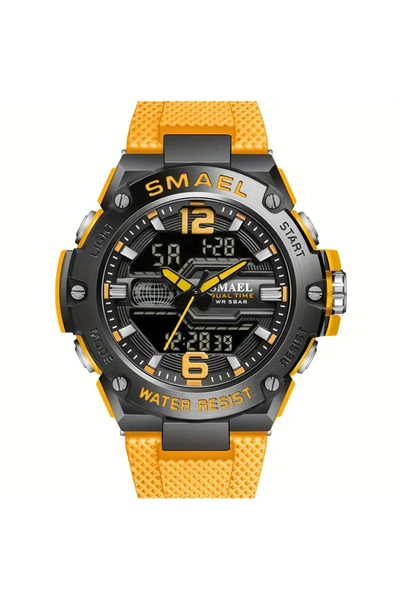 Quamer Erkek Kol Saati Analog ve Digital Su Geçirmez Sarı 2199