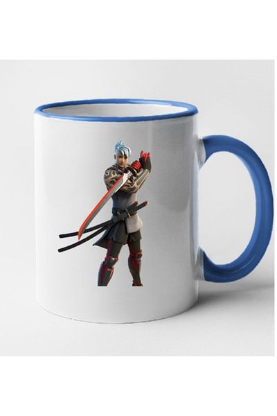 OEM Cană personalizată Fortnite cu mâner albastru - Ronin, INOVATIX®. 330ml