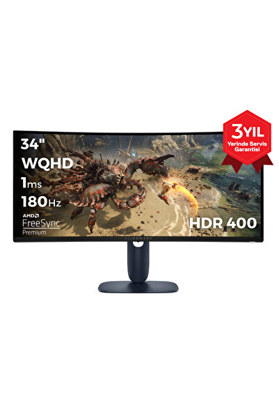 Dell Alienware Aw3425dwm 34 3440x1440 Wqhd 180hz 1ms Hdmı Dp Premium Hdr 400 Curved Gaming Monitor