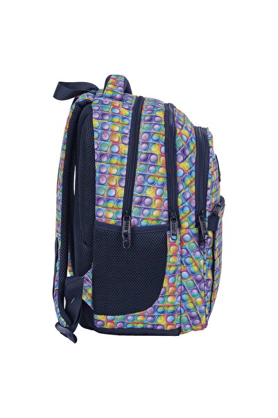 zola Ghiozdan ergonomic, usor, compartimente multiple, Pop It, clasa 0–4, 39x27x20 cm