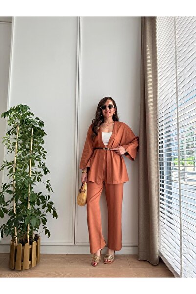 My Blog Set elegant cu centură de cărămidă - 8694