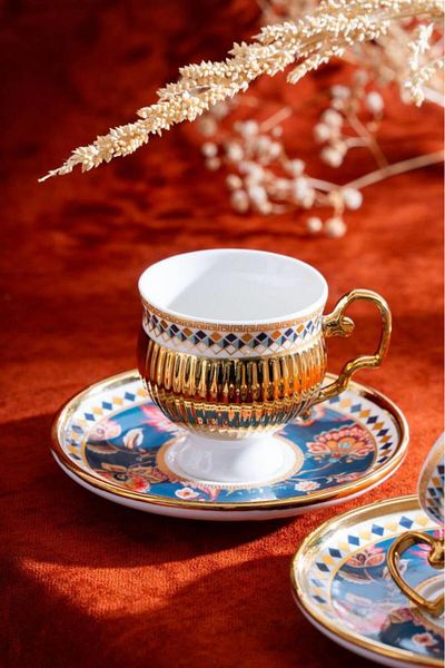 ACAR Tolede Navy Blue 6-Piece Coffee Cup Set Shp-07191