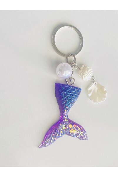Ustaeller HEDİYELİK ANAHTARLIK MOR SİMLİ DENİZ KIZI KUYRUĞU