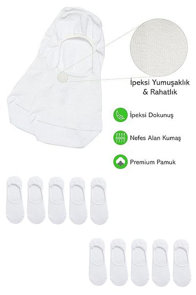 FDCOLLECTİON Women's - Men's Plain Pattern (Pack of 8) Cotton Anti-Sweat Ballerina Socks