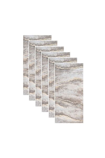 Naimeed Company Set de 6 panouri decorative autoadezive cu folie de aluminiu, suprafață acoperită 1,08 m², D7128, 60x30 cm