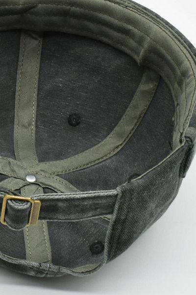 Külah Vintage Retro Khaki Distressed Cotton Cap Docker Hat